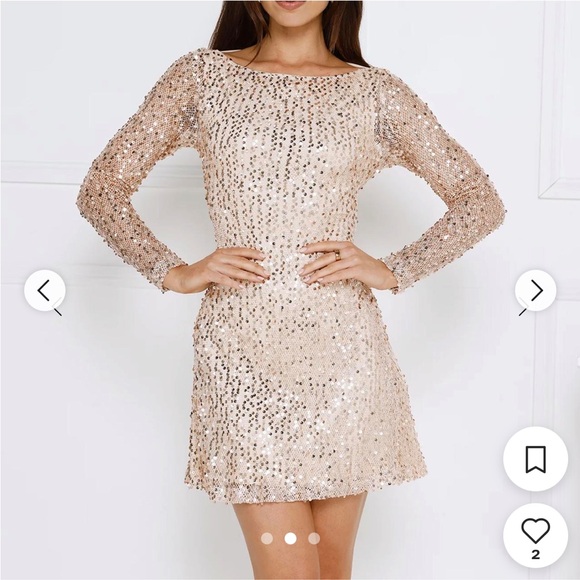 Hello Molly Dresses & Skirts - Hello Molly Sparkling Long Sleeve Dress - Cream